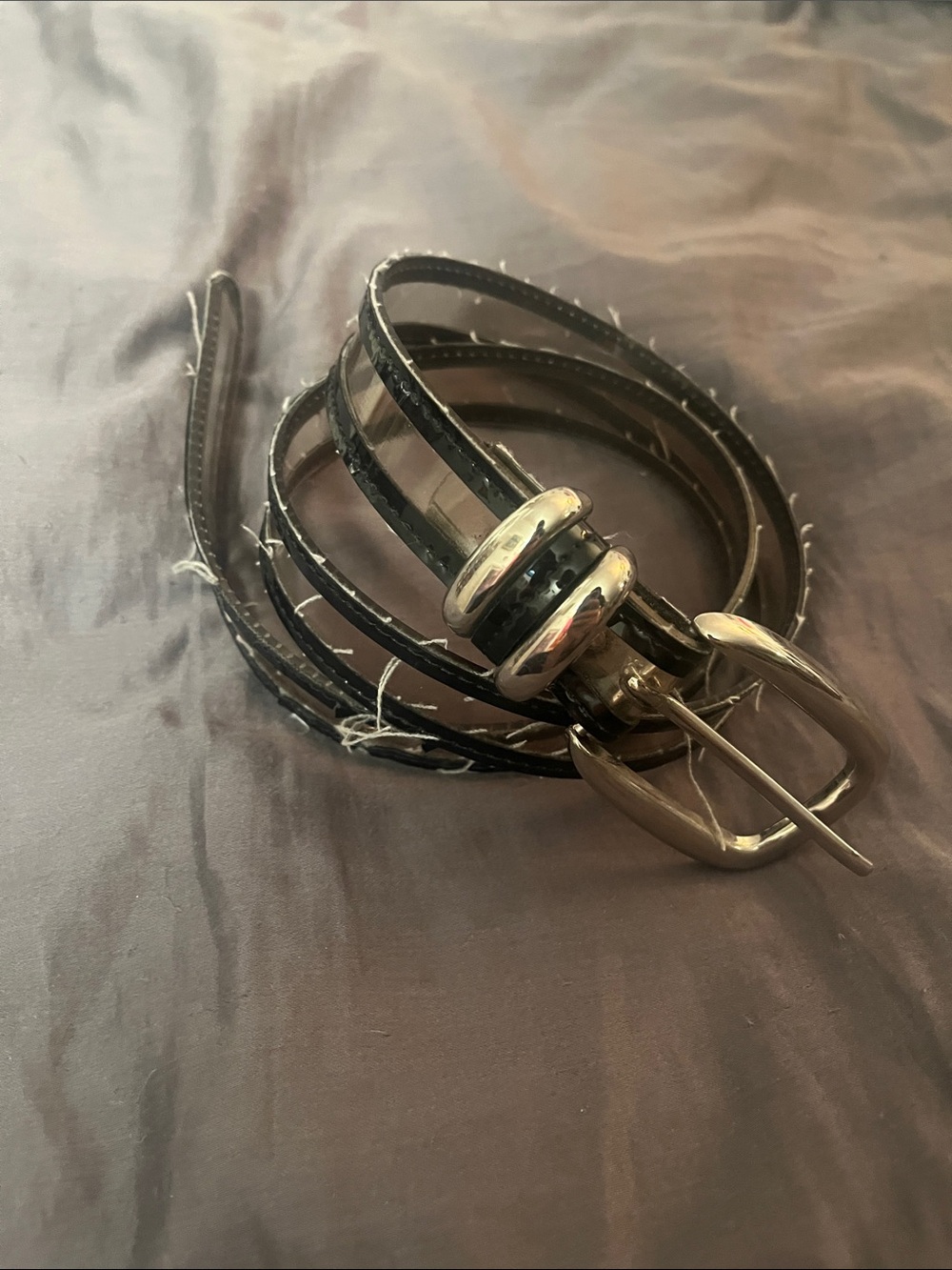 Y2K Women’s Clear Belt with Silver Buckle